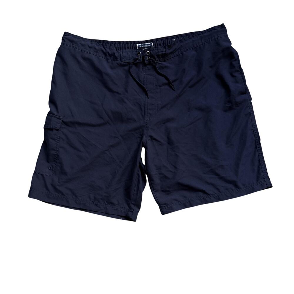 Club Room Swim Shorts Mens 2XL Blue Elastic Waist Mesh Lined Pockets Drawstring